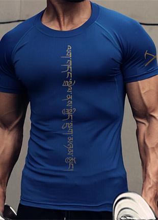 Футболка для спортзалу від бренду ftx sportwear темно-синя