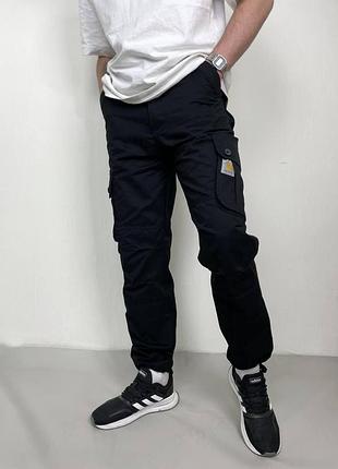 Брюки карго carhartt практичные и стильные мужские с боковыми карманами черные l