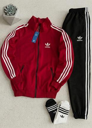 Спортивный костюм adidas кофта+штаны лампас весна\осень турецкая двунитка (носки в подарок), адидас костюм муж