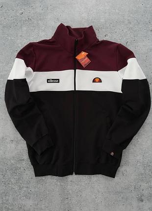 Кофта спортивная ellesse мужская черный-бордо, кофта на змейке элайс олимпийка
