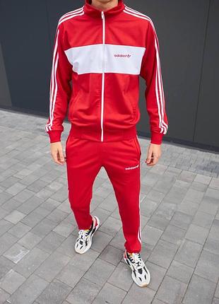 Спортивный костюм adidas кофта+штаны красный весна\осень турецкая двунитка, адидас костюм m