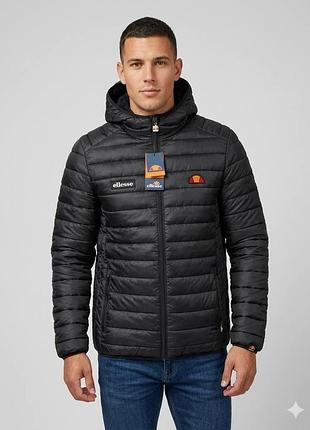 Мужская куртка ellesse черная демисезон турция, высококачественная непродуваемая плащевка 250