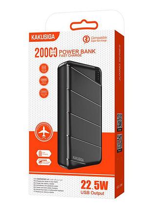 Зарядний павербанк power bank 20000 mah kakusiga ksc-1086 чорний (900163)