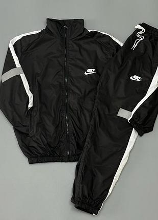 Спортивный костюм nike bicolor плащевка куртка + штаны весна\осень , найк костюм черного цвета l
