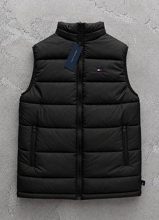 Жилет tommy hilfiger чорний туреччина, чоловіча безрукавка томми чорна l
