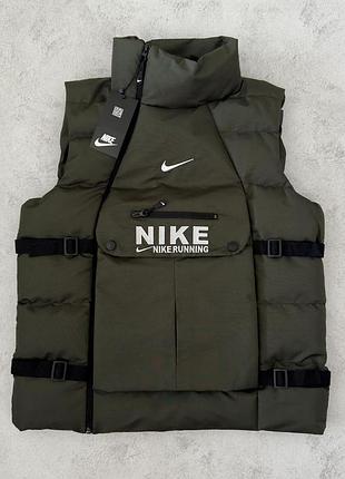 Жилетка nike хаки весна\осень турция, безрукавка найк стильная для мужчин xxl