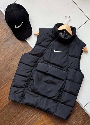 Жилетка мужская nike черная весна\осень турция, безрукавка найк модная для мужчин xxl