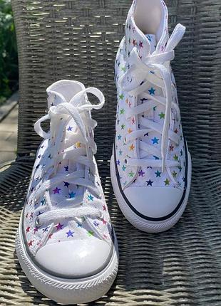 Белые высокие кеды на девочку converse 2