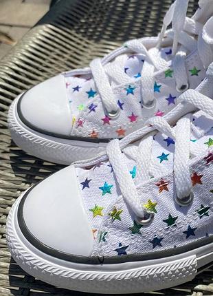 Белые высокие кеды на девочку converse 7