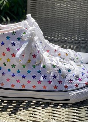 Белые высокие кеды на девочку converse 4