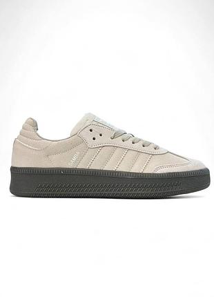 Серые женские кроссовки adidas samba xlg platform grey black x самба 37