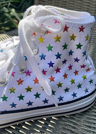 Белые высокие кеды на девочку converse 8