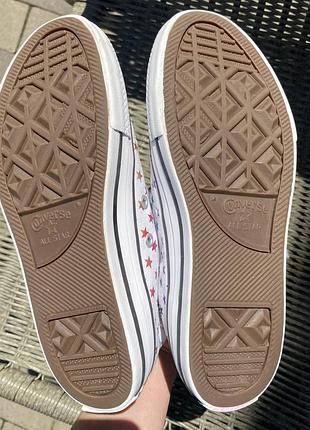 Белые высокие кеды на девочку converse 10
