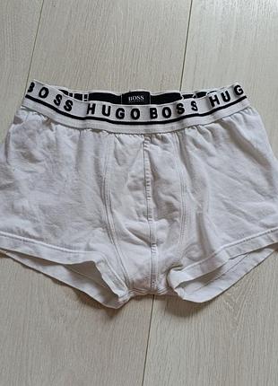 Белые трусы мужские базовые боксерки коттоновые hugo boss s c 8 36 44