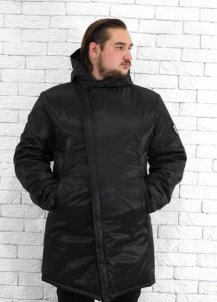 Мужская зимняя куртка черная xxxl