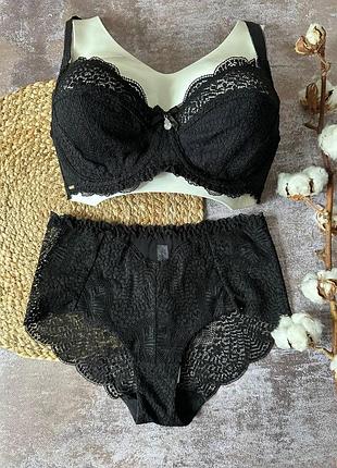 Кружевной комплект с мягкими чашками lanny mode 11389 черный 80c