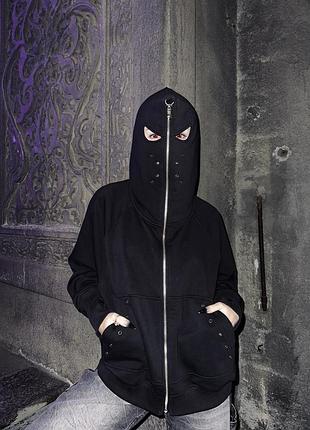 Худи зиппер оверсайз ogp peeper чёрный(*)