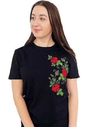 Футболка premium качества с машинной вышивкой black-461 (патриотические футболки)