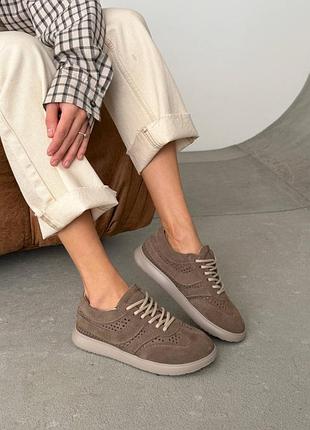 Кеды barefoot с сквозной перфорацией цвет: коричневый | мокко 37