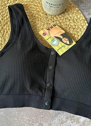 Xl-2xl-3xl топ женский хлопковый в рубчик с передней застежкой, c–d 2xl, черный