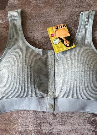 4/5/6xl хлопковый серый топ большого размера застежка спереди со съемными чашками 5xl