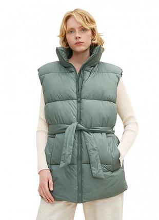 Жилетка belted puffer vest 1033562-19643 tom tailor l голубой 1033562-19643 s