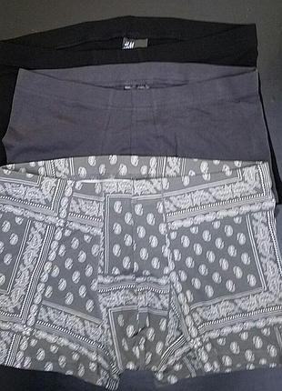 Мужские трусы боксеры р.m 3шт h&m