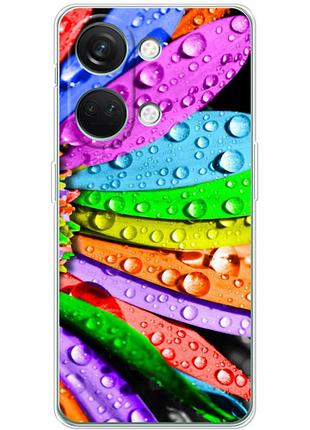 Чехол силиконовый с картинкой на oneplus nord 3 5g (цветные листья)