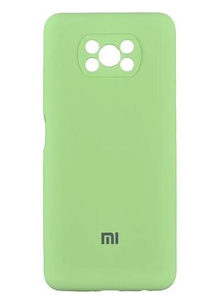 Силіконовий чохол soft touch з мікрофіброю на xiaomi poco x3 м'ятний