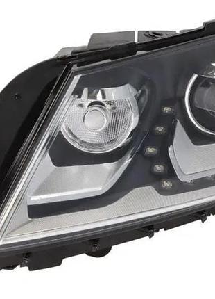 Фара передняя volkswagen passat b7 2011-2015, eur, левая, электрическая регулировка, с корректором, без ламп (d3s/psy24), depo,