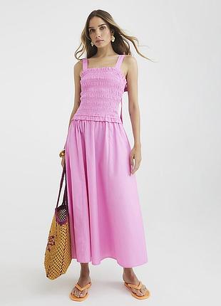 River island  нова рожева сукня з бантиками s-m