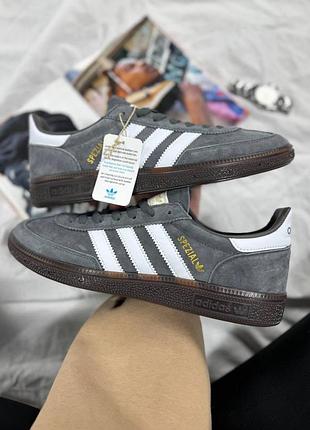 Сірі кросівки унісекс adidas spezial grey х адідас 38