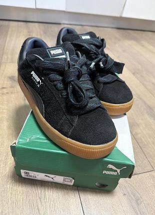 Замшеві жіночі кеди puma suede xl чорні 9,5 — цена 2000 грн в