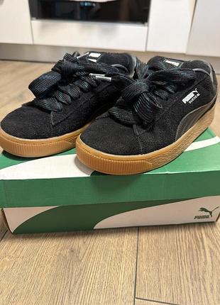 Замшеві жіночі кеди puma suede xl чорні 9,5 — цена 2000 грн в