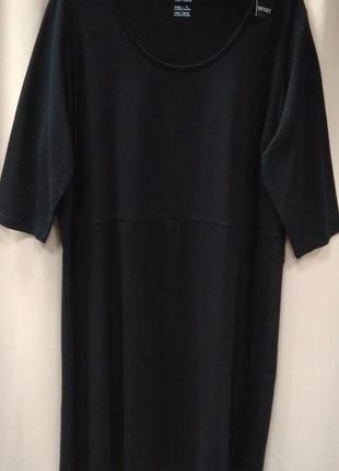 Платье, женское, трикотажное, черное, батал, 3xl5 фото