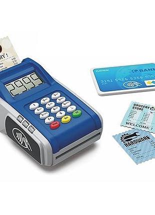 Игрушечный кассовый аппарат для детей pos-терминал для карт, печать чека, музыка, свет, супермаркет