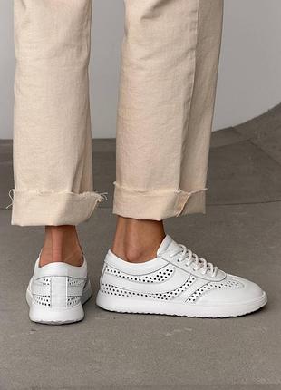 Кеды barefoot с сквозной перфорацией цвет: белый 40