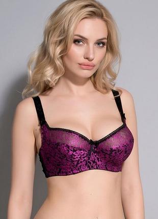 Бюстгальтер diorella 63392dd ( чёрно-малиновый 75dd )
