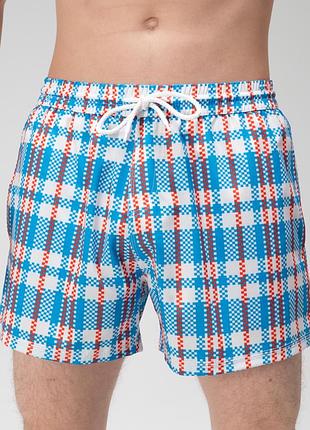 Шорты для плавания slavni swimming pool print cине-бело-красный