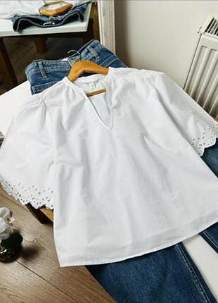 H&m. красивая белая блузка. р.l