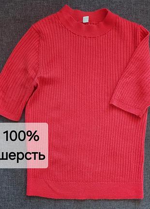 100% шерсть футболка,топ с коротким рукавом от uniqlo, s