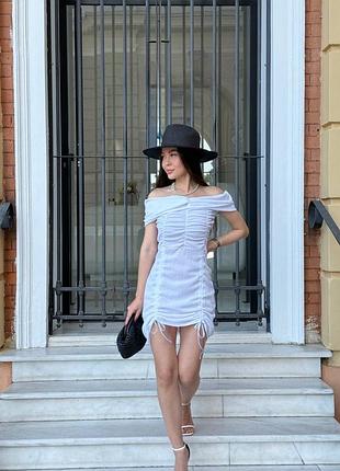 📌облягаюча сукня з драпуванням та затяжками "zara style" роз-мод. 1778