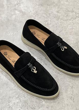 Лофери loro piana loafers black 41