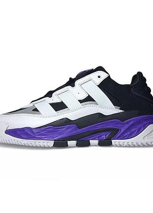 Кросівки чоловічі adidas niteball white black violet 43