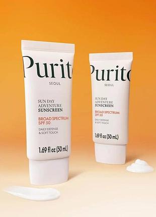 Легкий сонцезахисний крем purito sun day adventure sunscreen (otc), 50мл
