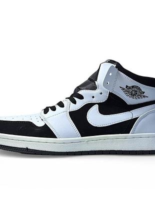 Кросівки чоловічі nike air jordan 1 high white black 43