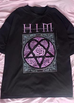 Мерч him футболка him хім хим merch метал група готична футболка гурт him