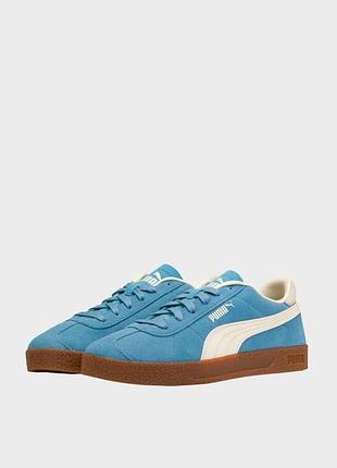 44 - puma блакитні замшеві кеди снікерси club suede leather sneakers unisex