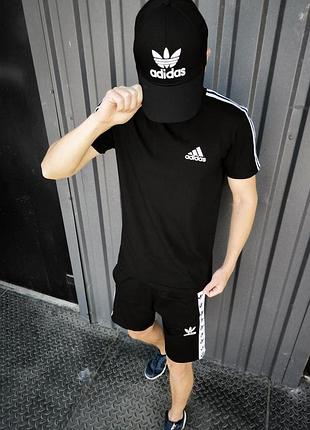 Летний мужской комплект adidas футболка + шорты