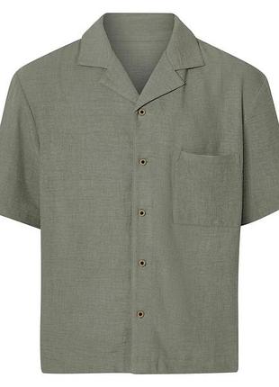 Рубашка с коротким рукавом для мужчины livergy by esmara men 509455 l хаки